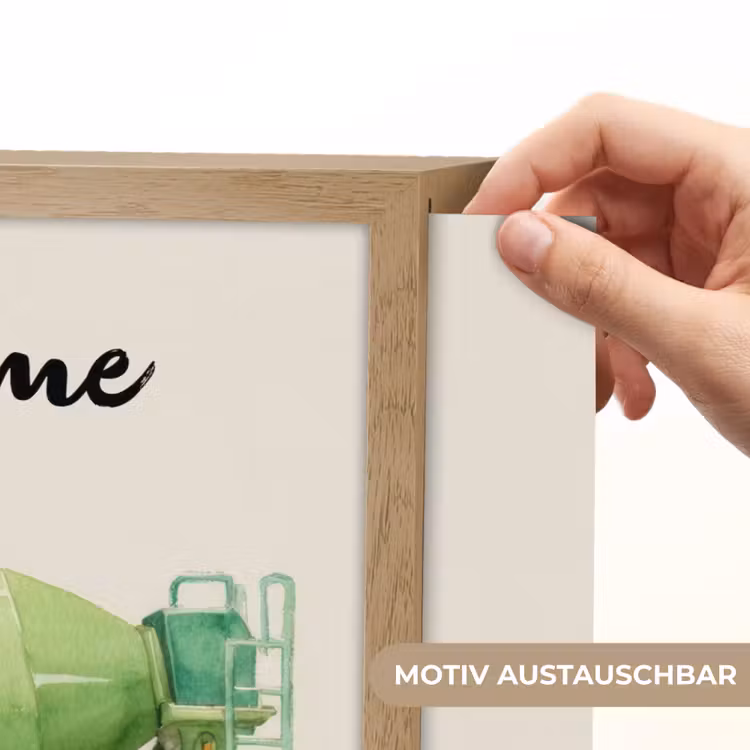 Betonmixer - Getekend - Groen Light Box met batterij (Wandlamp kind) middel -USP_websiteprintDE