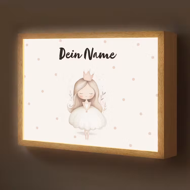 Blaadjes - Ballerina - Stippen - Kroon Light Box met batterij (Wandlamp kind) middel -z3d_website