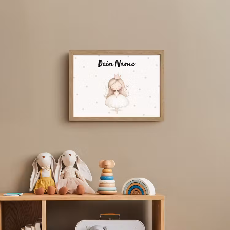 Blaadjes - Ballerina - Stippen - Kroon Light Box met batterij (Wandlamp kind) middel -sfeer2_kind