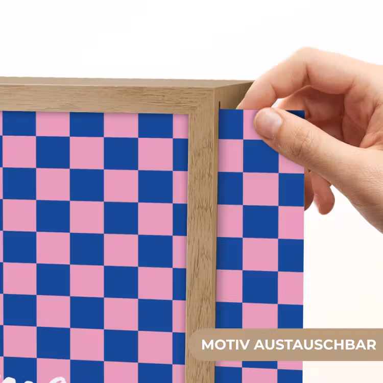 Blokjes - Blauw - Roze Light Box met batterij (Wandlamp kind) middel -USP_websiteprintDE