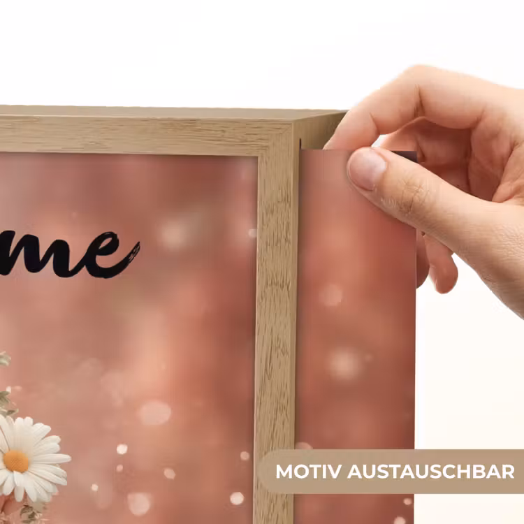 Bloemenfee - Roze - Meisje Light Box met batterij (Wandlamp kind) middel -USP_websiteprintDE