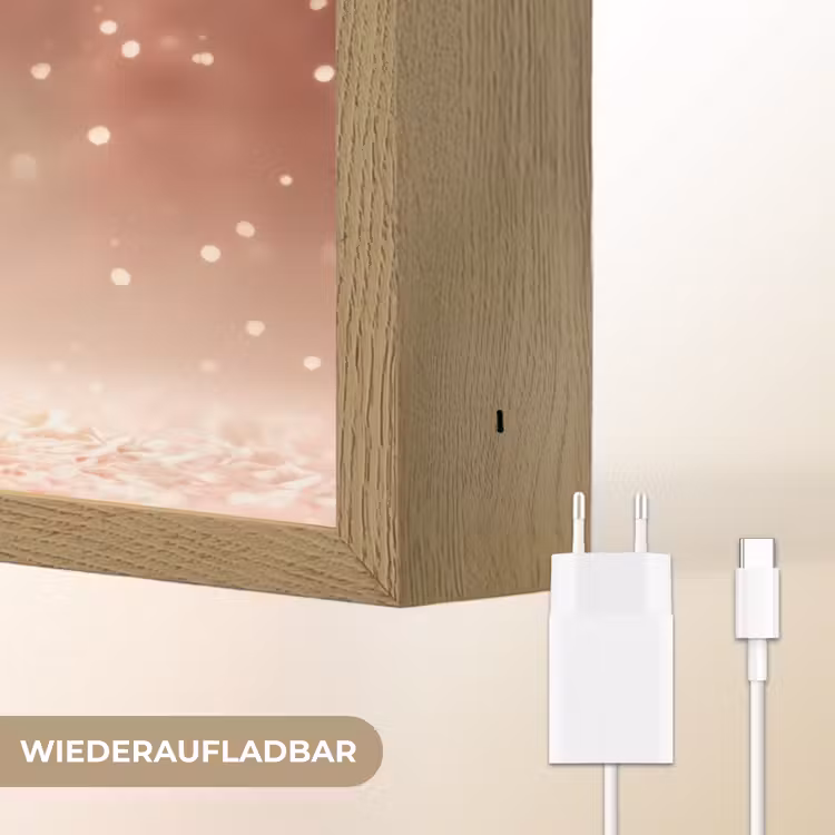 Bloemenfee - Roze - Meisje Light Box met batterij (Wandlamp kind) middel -USP_websiteoplaadbaarDE