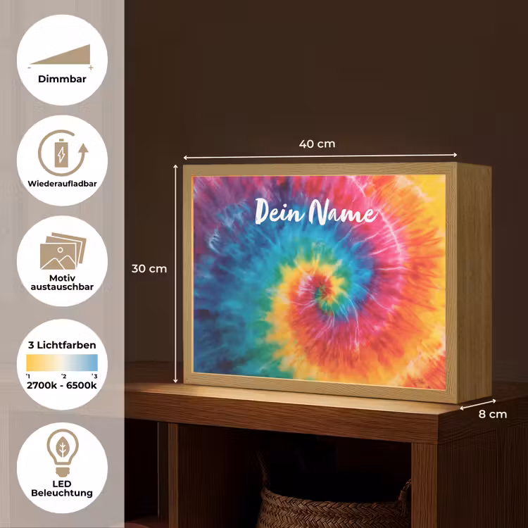 Kleurrijk - Regenboog - Spiraal Light Box met batterij (Wandlamp kind) middel -USP_websiteoverzichtDE