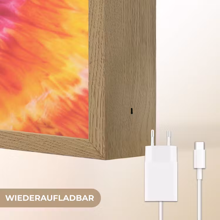 Kleurrijk - Regenboog - Spiraal Light Box met batterij (Wandlamp kind) middel -USP_websiteoplaadbaarDE
