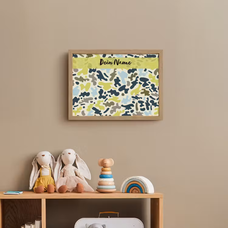 Camouflage - Groen - Blauw - Jongens - Kinderen Light Box met batterij (Wandlamp kind) middel -sfeer2_kind