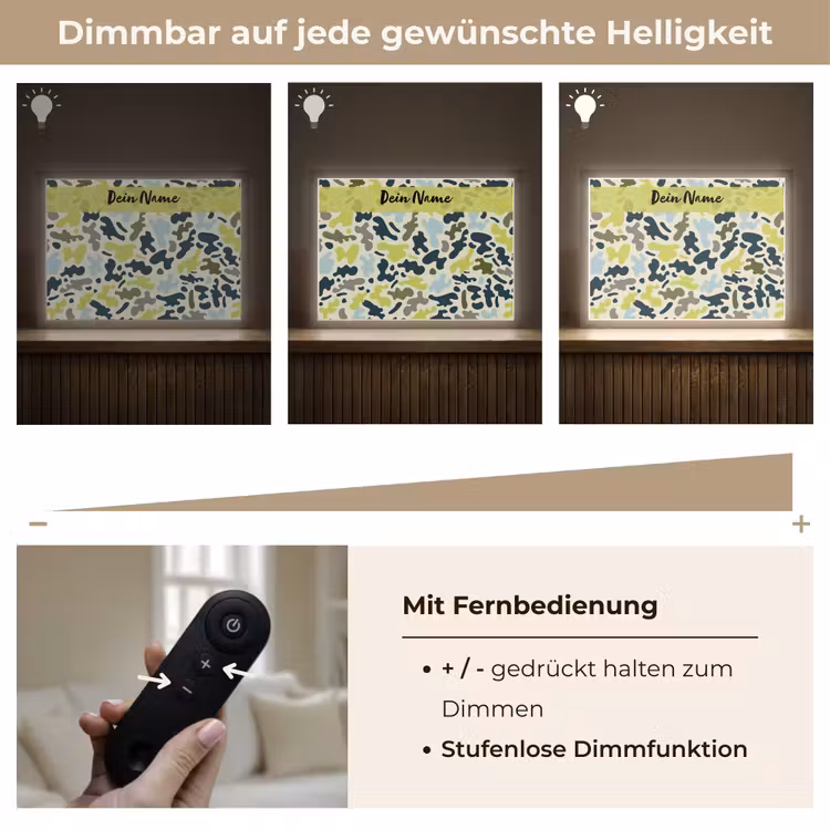 Camouflage - Groen - Blauw - Jongens - Kinderen Light Box met batterij (Wandlamp kind) middel -USP_dimbaarDE
