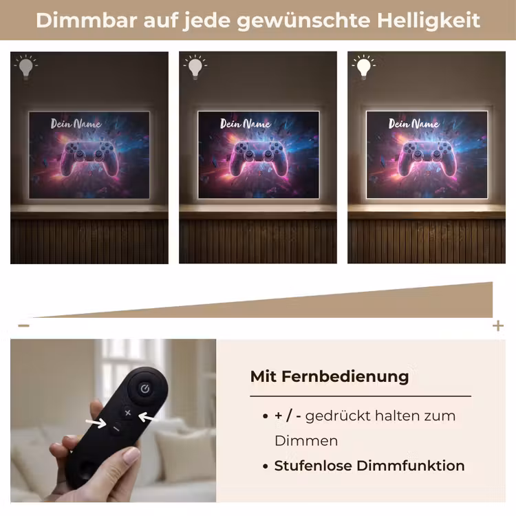 Controller - Neon - Game Light Box met batterij (Wandlamp kind) middel -USP_dimbaarDE