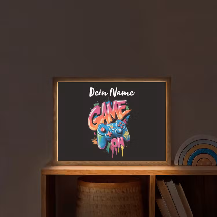 Controller - Game - Graffiti - Tekst Light Box met batterij (Wandlamp kind) middel -sfeer1_kind