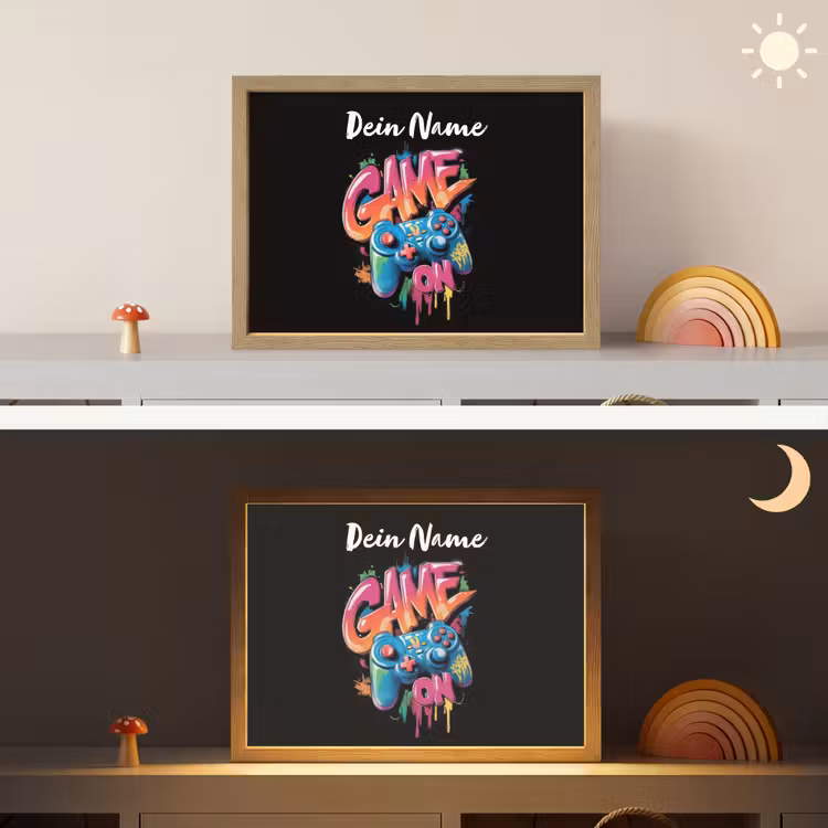 Controller - Game - Graffiti - Tekst Light Box met batterij (Wandlamp kind) middel -sfeer3_kind