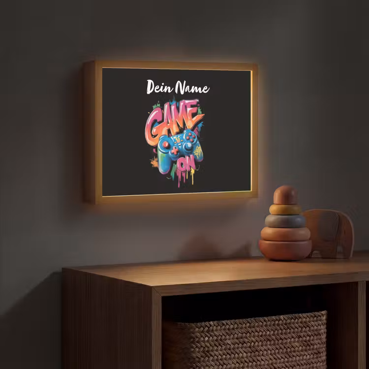 Controller - Game - Graffiti - Tekst Light Box met batterij (Wandlamp kind) middel -sfeer5_kind