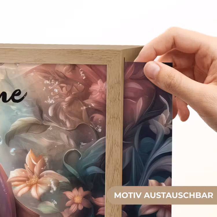 Dolfijn - Vissen - Onderwaterwereld - Bloemen Light Box met batterij (Wandlamp kind) middel -USP_websiteprintDE
