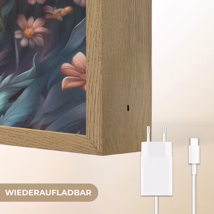 Dolfijn - Vissen - Onderwaterwereld - Bloemen Light Box met batterij (Wandlamp kind) middel -USP_websiteoplaadbaarDE
