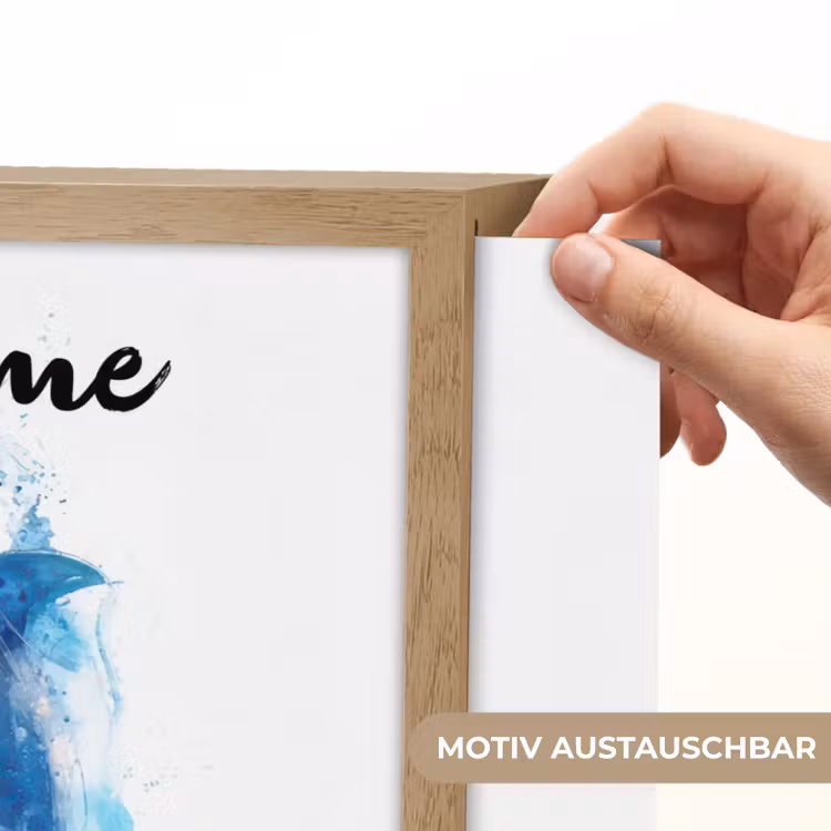 Dolfijn - Water - Blauw Light Box met batterij (Wandlamp kind) middel -USP_websiteprintDE