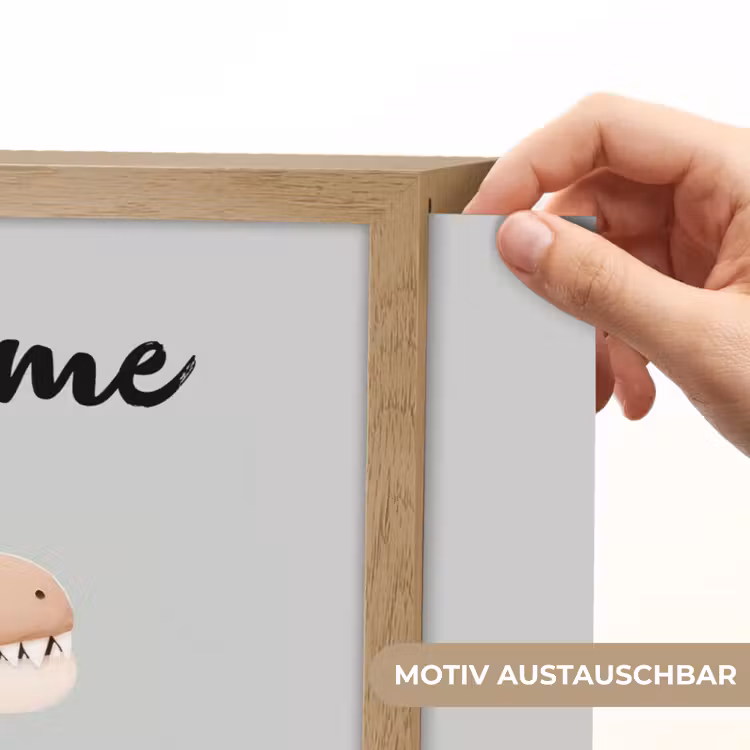 Dino - Blauw - Bloemen Light Box met batterij (Wandlamp kind) middel -USP_websiteprintDE
