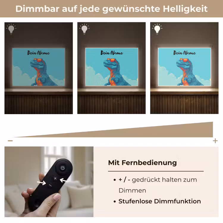 Dino - Blauw - Zonnebril - Wolken Light Box met batterij (Wandlamp kind) middel -USP_dimbaarDE