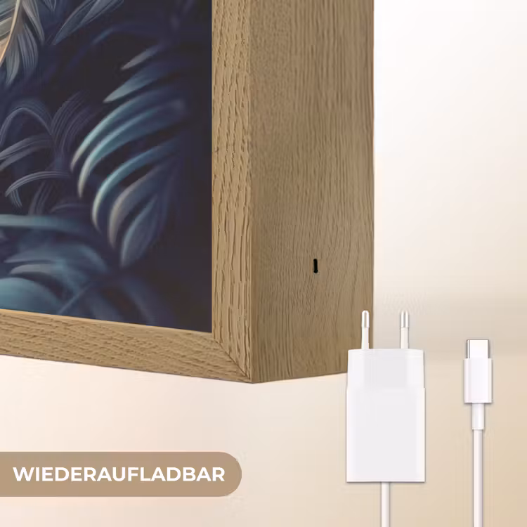 Dino - Jungle - Blauw Light Box met batterij (Wandlamp kind) middel -USP_websiteoplaadbaarDE