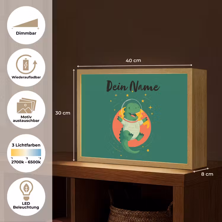 Dino - Groen - Planeet Light Box met batterij (Wandlamp kind) middel -USP_websiteoverzichtDE