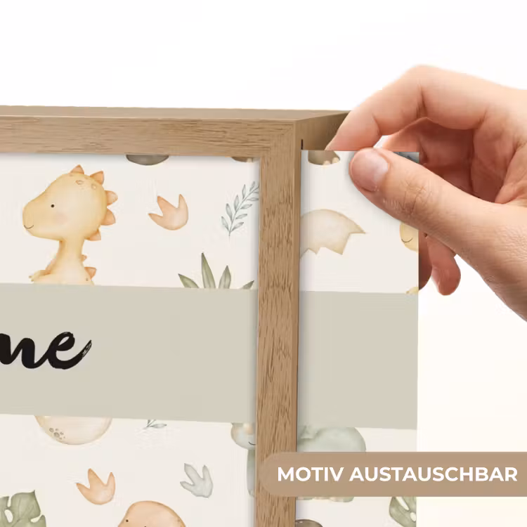 Dino - illustratie - Kleurrijk Light Box met batterij (Wandlamp kind) middel -USP_websiteprintDE