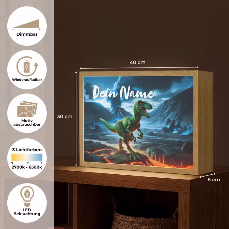 Dino - Lava - Groen - Jongens Light Box met batterij (Wandlamp kind) middel -USP_websiteoverzichtDE