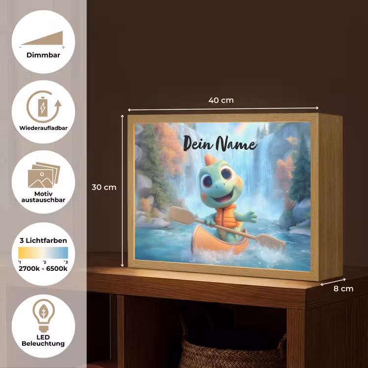 Dino - Natuur - Waterval Light Box met batterij (Wandlamp kind) middel -USP_websiteoverzichtDE