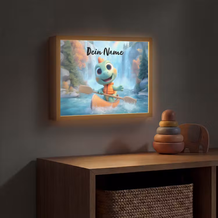 Dino - Natuur - Waterval Light Box met batterij (Wandlamp kind) middel -sfeer5_kind