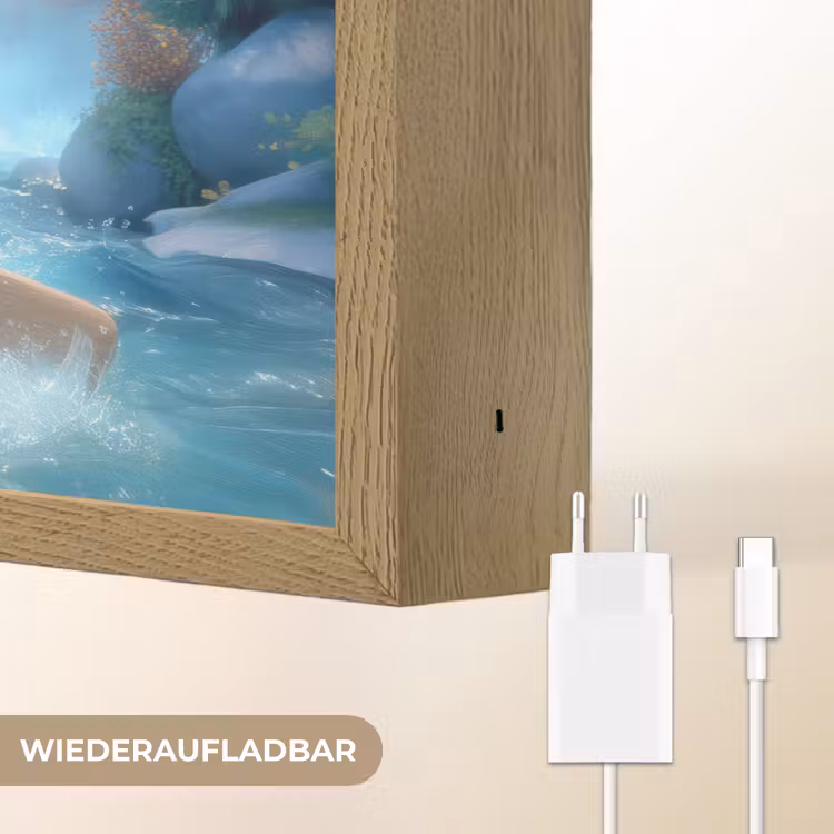 Dino - Natuur - Waterval Light Box met batterij (Wandlamp kind) middel -USP_websiteoplaadbaarDE