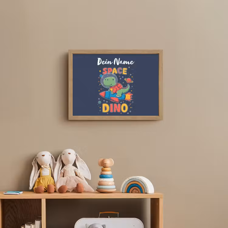 Dino - Raket - Kleurrijk Light Box met batterij (Wandlamp kind) middel -sfeer2_kind