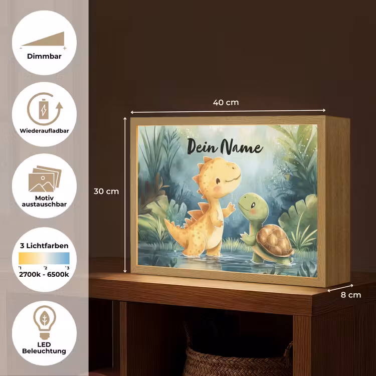 Dino - Schildpad - Jungle Light Box met batterij (Wandlamp kind) middel -USP_websiteoverzichtDE