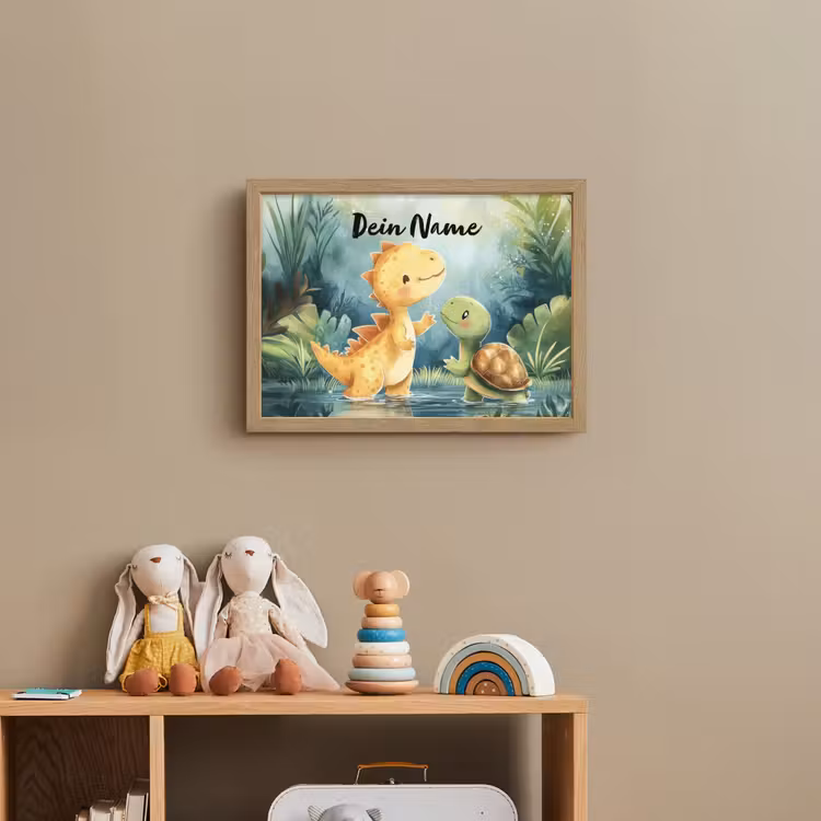 Dino - Schildpad - Jungle Light Box met batterij (Wandlamp kind) middel -sfeer2_kind
