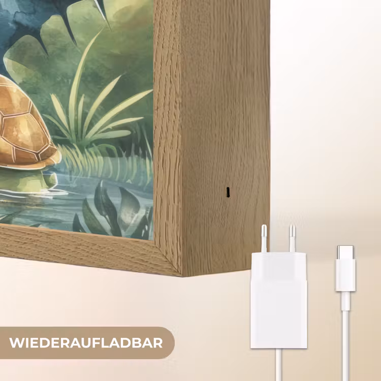 Dino - Schildpad - Jungle Light Box met batterij (Wandlamp kind) middel -USP_websiteoplaadbaarDE