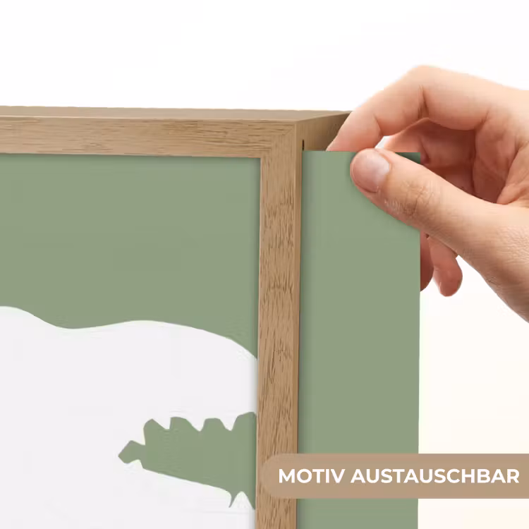 Dino - T-rex - Dinosaurus - Groen - Tyrannosaurus rex Light Box met batterij (Wandlamp kind) middel -USP_websiteprintDE