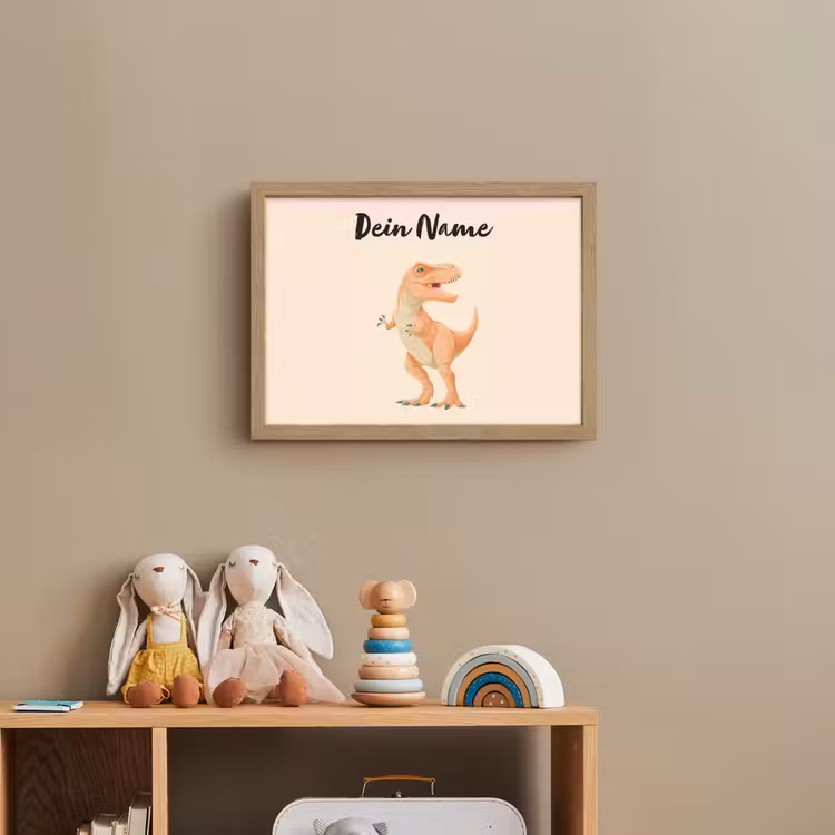 Dino - T-Rex - Oranje Light Box met batterij (Wandlamp kind) middel -sfeer2_kind