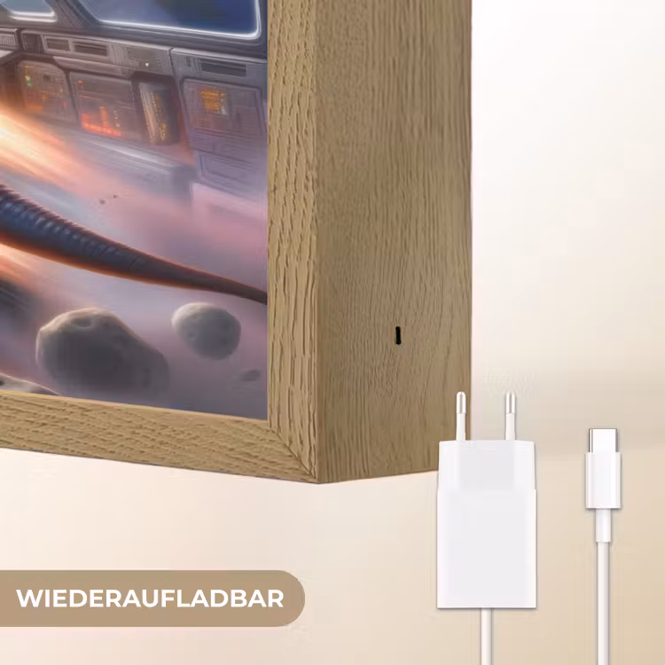 Dino - Ruimte - Jongens Light Box met batterij (Wandlamp kind) middel -USP_websiteoplaadbaarDE