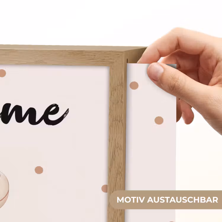 Dinosaurus - Bladeren - Pastel - Stippen Light Box met batterij (Wandlamp kind) middel -USP_websiteprintDE