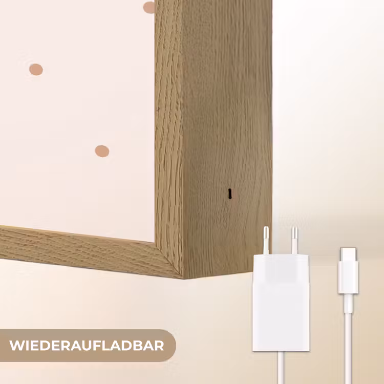 Dinosaurus - Bladeren - Pastel - Stippen Light Box met batterij (Wandlamp kind) middel -USP_websiteoplaadbaarDE