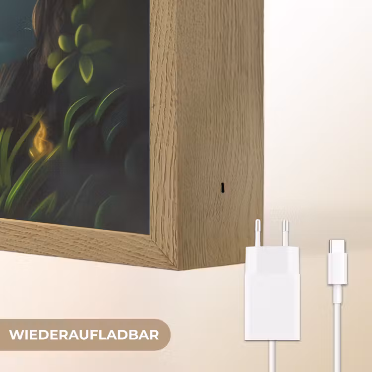 Dinosaurus - Draak - Jungle - Groen Light Box met batterij (Wandlamp kind) middel -USP_websiteoplaadbaarDE