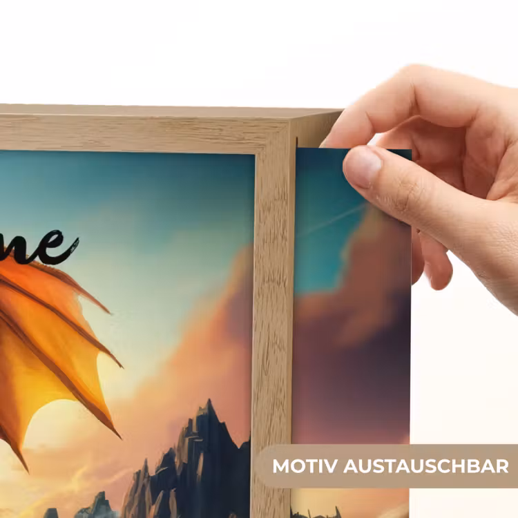 Draak - Auto - Bergen - Vuur Light Box met batterij (Wandlamp kind) middel -USP_websiteprintDE