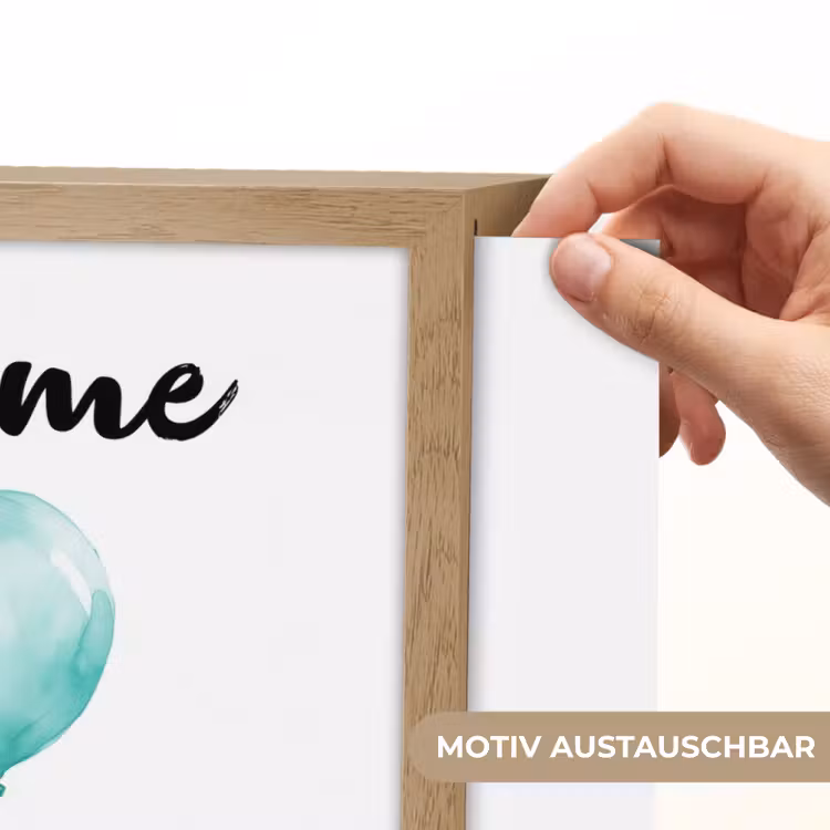 Draak - Baby dier - Blauwe ballon Light Box met batterij (Wandlamp kind) middel -USP_websiteprintDE