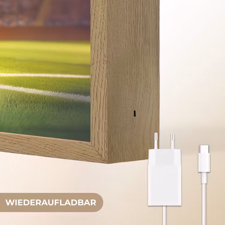 Draak - Voetbal - Vuur - Stadion Light Box met batterij (Wandlamp kind) middel -USP_websiteoplaadbaarDE