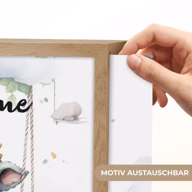 Draak - Baby dier - Kinderen Light Box met batterij (Wandlamp kind) middel -USP_websiteprintDE