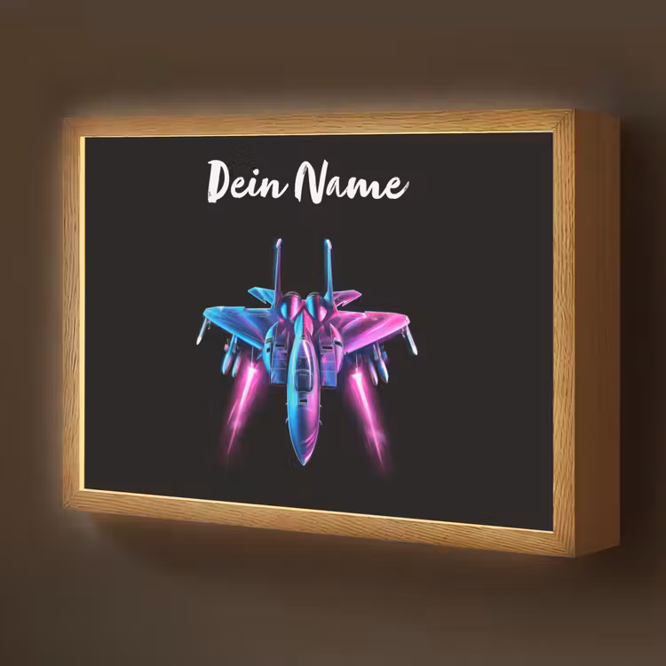 Straaljager - Blauw - Kleuren - Jongens - Zwart Light Box met batterij (Wandlamp kind) middel -z3d_website