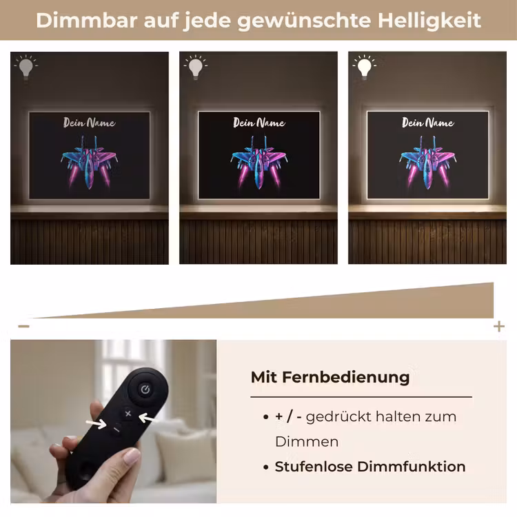 Straaljager - Blauw - Kleuren - Jongens - Zwart Light Box met batterij (Wandlamp kind) middel -USP_dimbaarDE