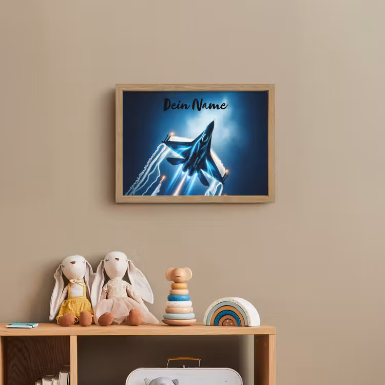 Straaljager - Blauw - Jongens Light Box met batterij (Wandlamp kind) middel -sfeer2_kind