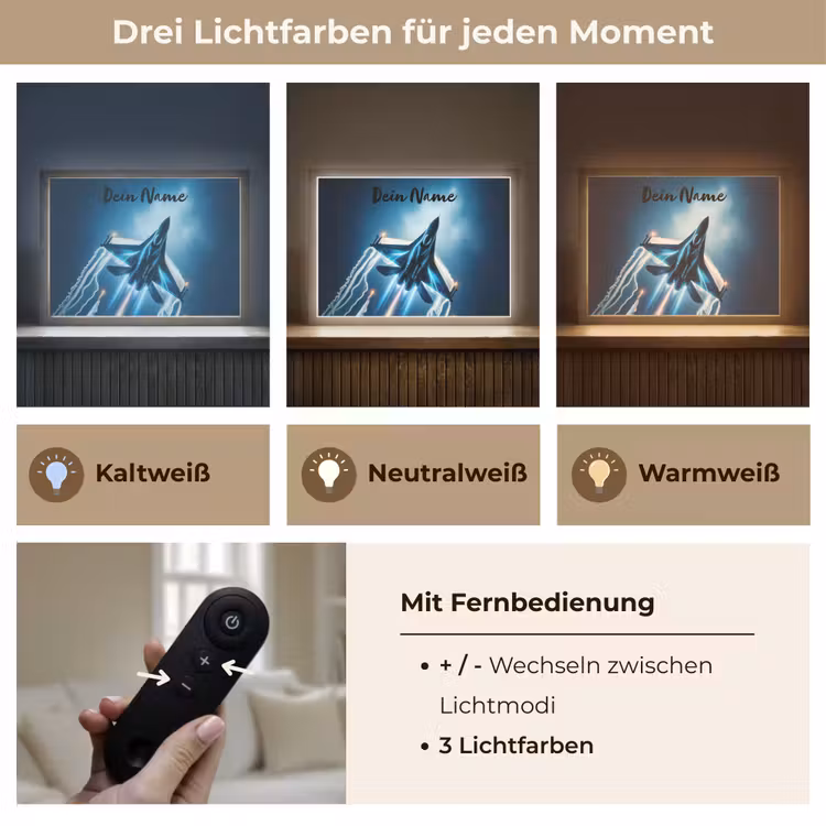 Straaljager - Blauw - Jongens Light Box met batterij (Wandlamp kind) middel -USP_lichtkleurDE