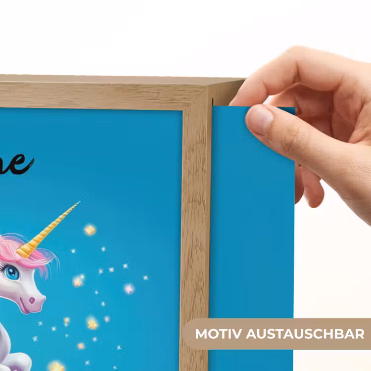 Eenhoorn - Fantasie - Kasteel Light Box met batterij (Wandlamp kind) middel -USP_websiteprintDE