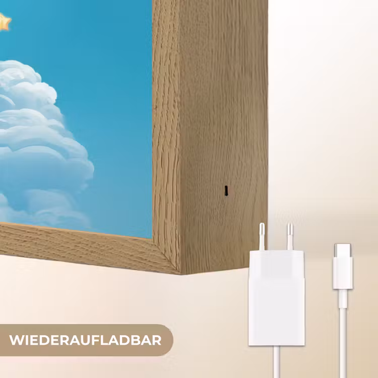 Eenhoorn - Fantasie - Kasteel Light Box met batterij (Wandlamp kind) middel -USP_websiteoplaadbaarDE