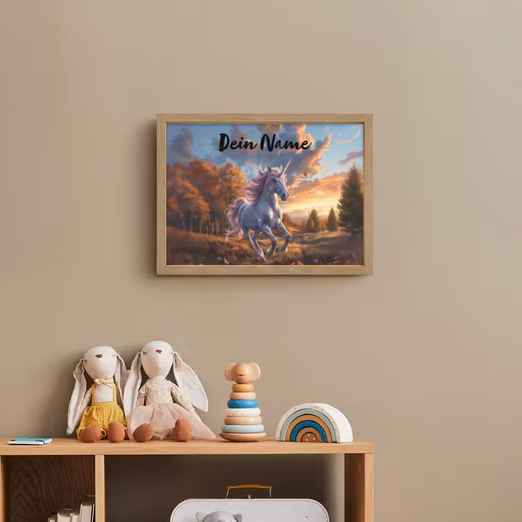 Eenhoorn - Sprookjes dier - Natuur - Meisjes Light Box met batterij (Wandlamp kind) middel -sfeer2_kind