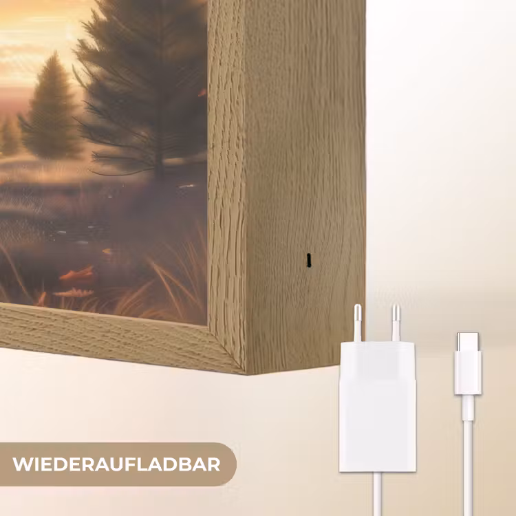 Eenhoorn - Sprookjes dier - Natuur - Meisjes Light Box met batterij (Wandlamp kind) middel -USP_websiteoplaadbaarDE