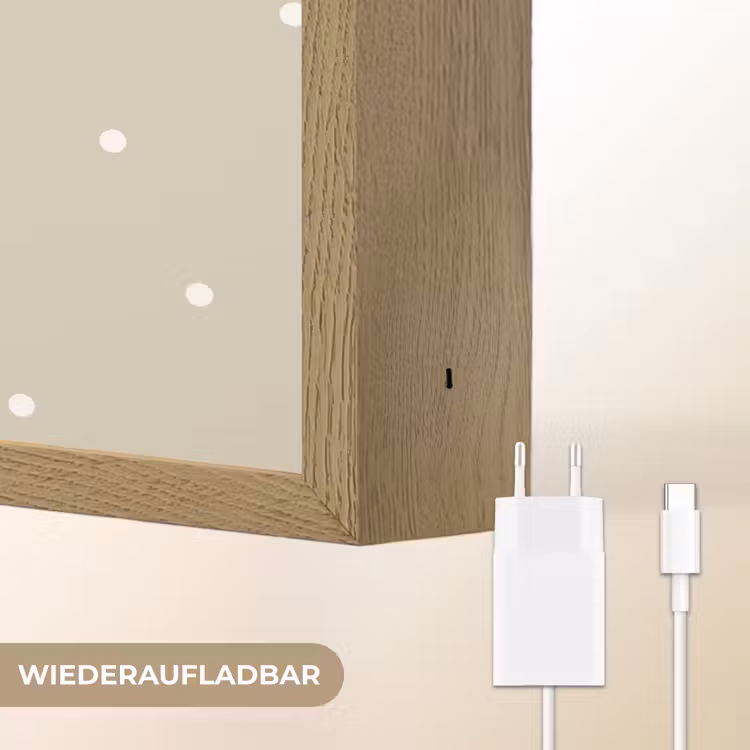 Eenhoorn - Manen - Stippen - Golven Light Box met batterij (Wandlamp kind) middel -USP_websiteoplaadbaarDE