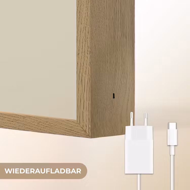Eenhoorn - Manen - Golven - Wit Light Box met batterij (Wandlamp kind) middel -USP_websiteoplaadbaarDE
